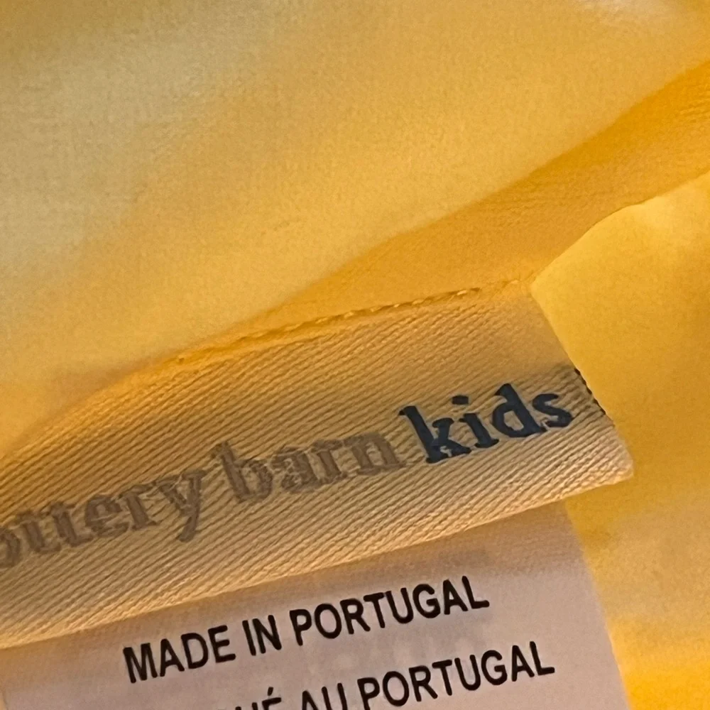 Pottery Barn Kids Yellow Checkered Duvet Cover